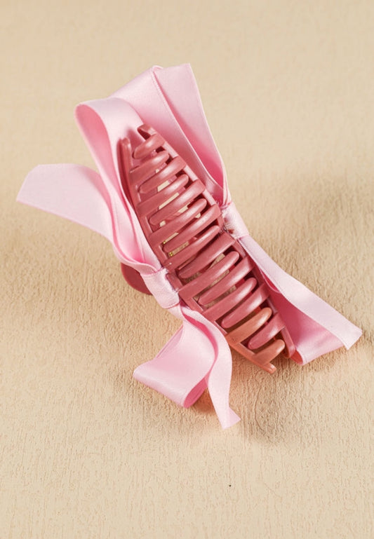 Pink Bow 4” Claw Clip