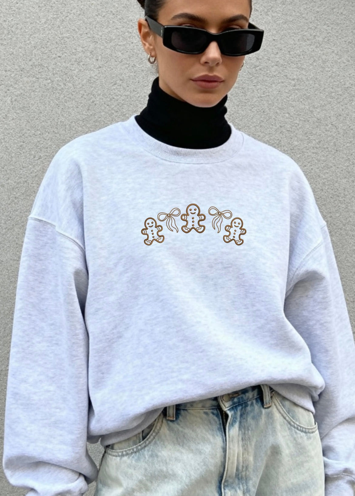 Embroidered Gingerbread Men Unisex Crew