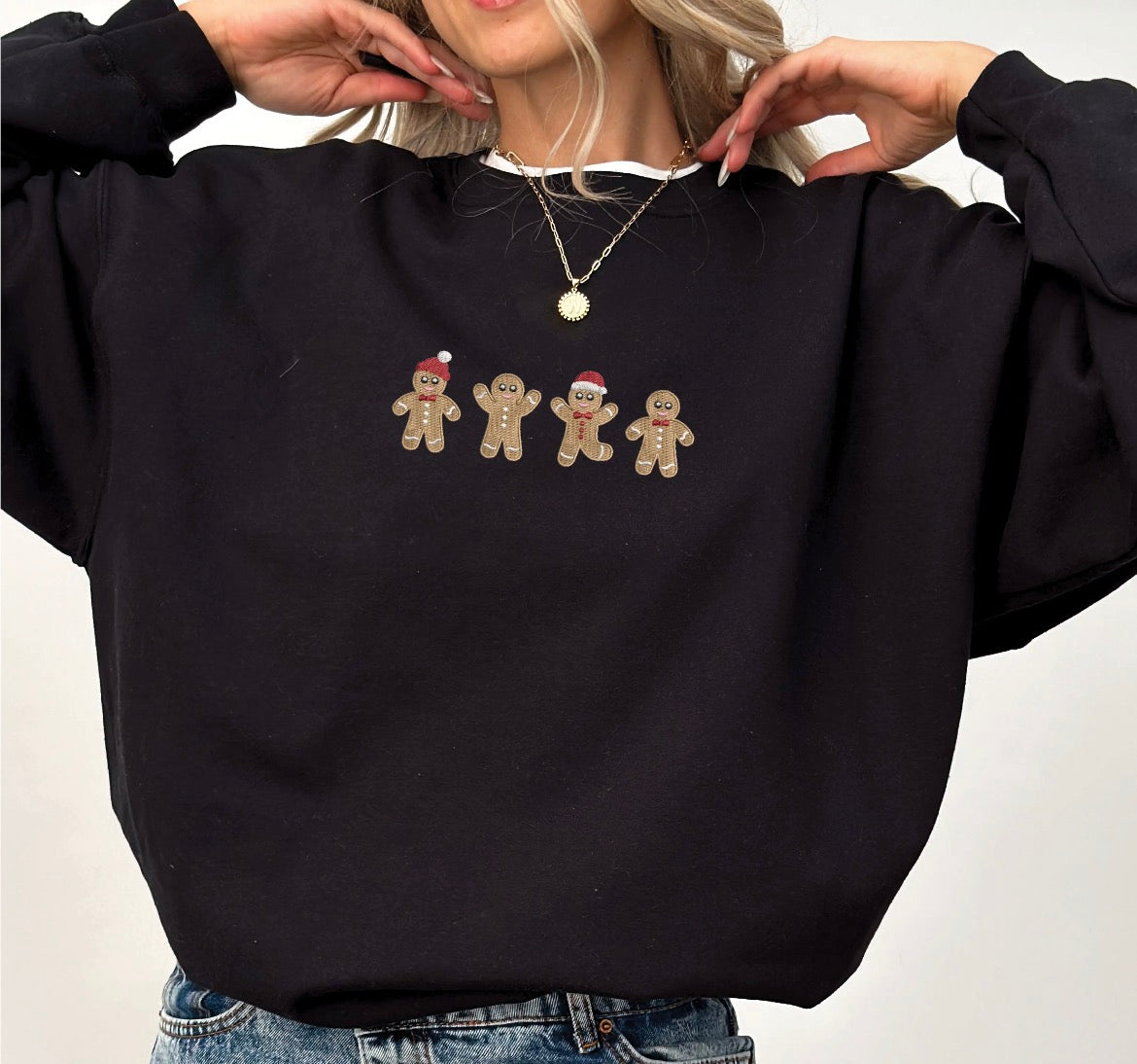 Embroidered Gingerbread Unisex Crew