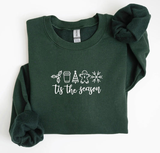 Embroidered Tis the Season Unisex Crew