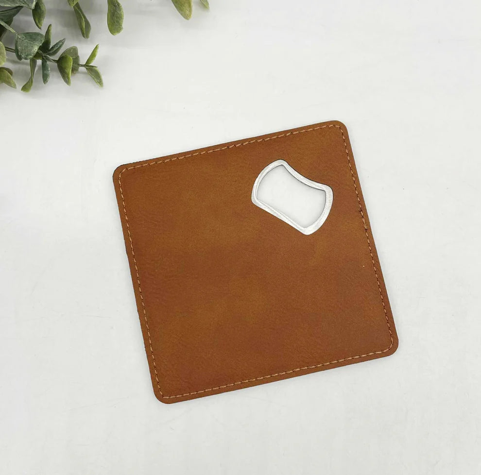 Personalized Coaster with Bottle Opener