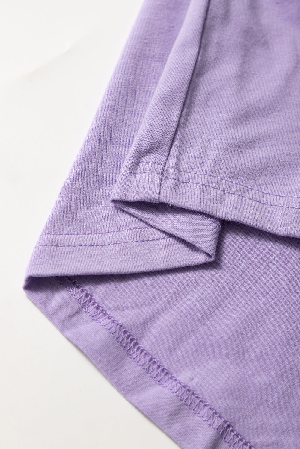 Pink Solid Color Basic Crew Neck Plain Tee