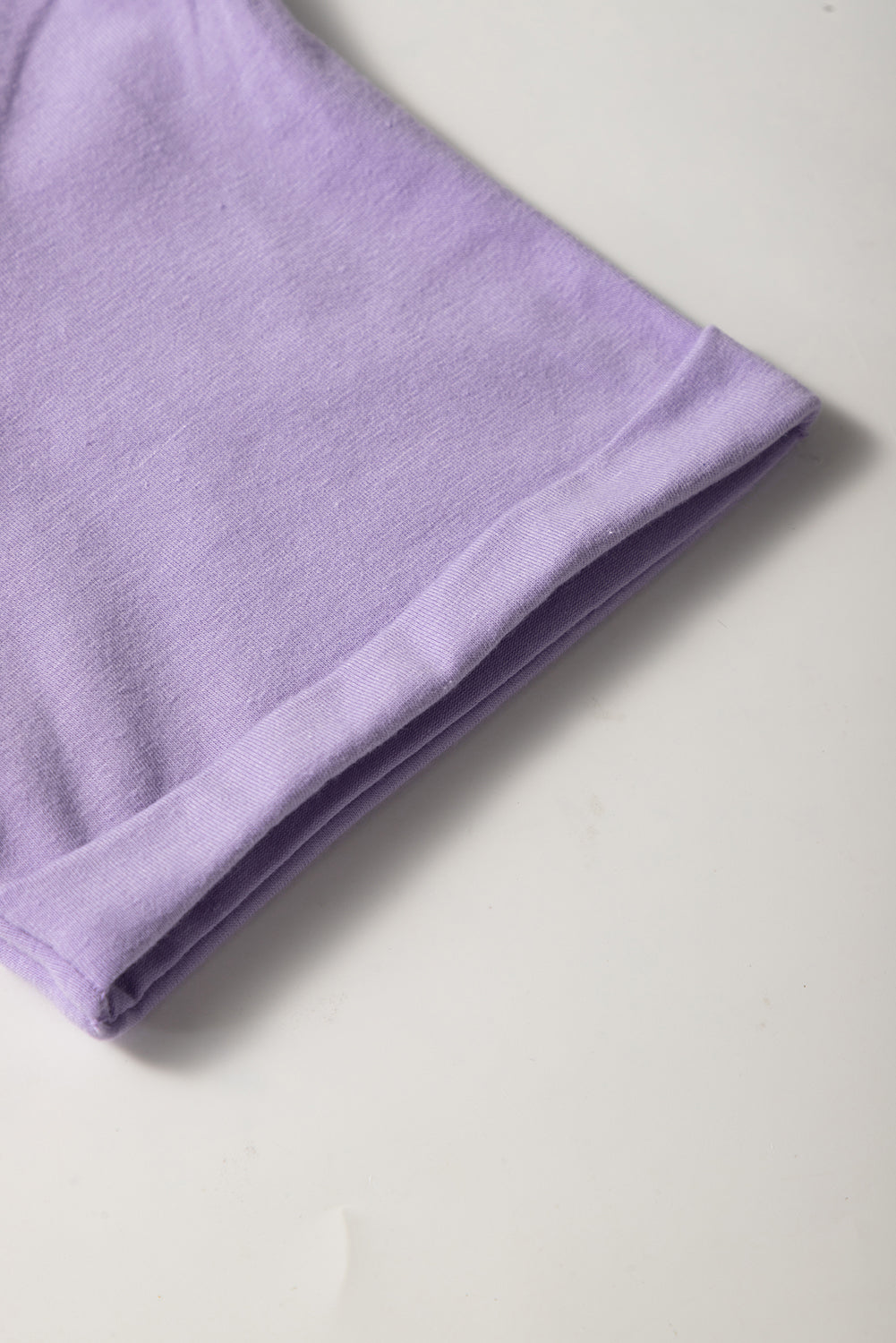 Pink Solid Color Basic Crew Neck Plain Tee