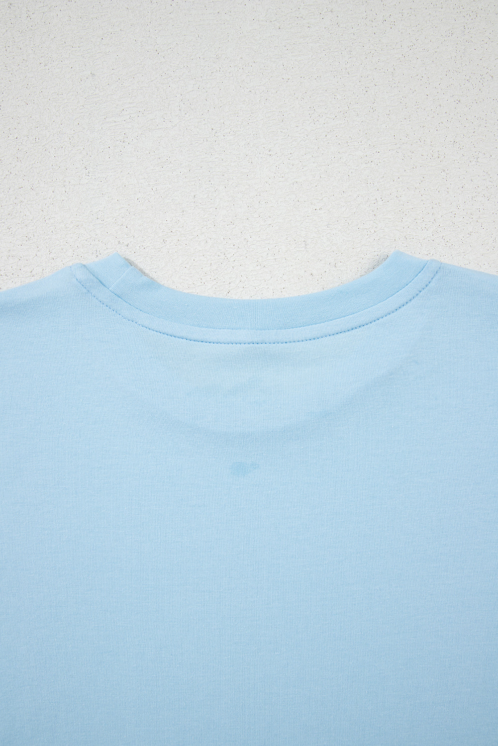 Pink Solid Color Basic Crew Neck Plain Tee