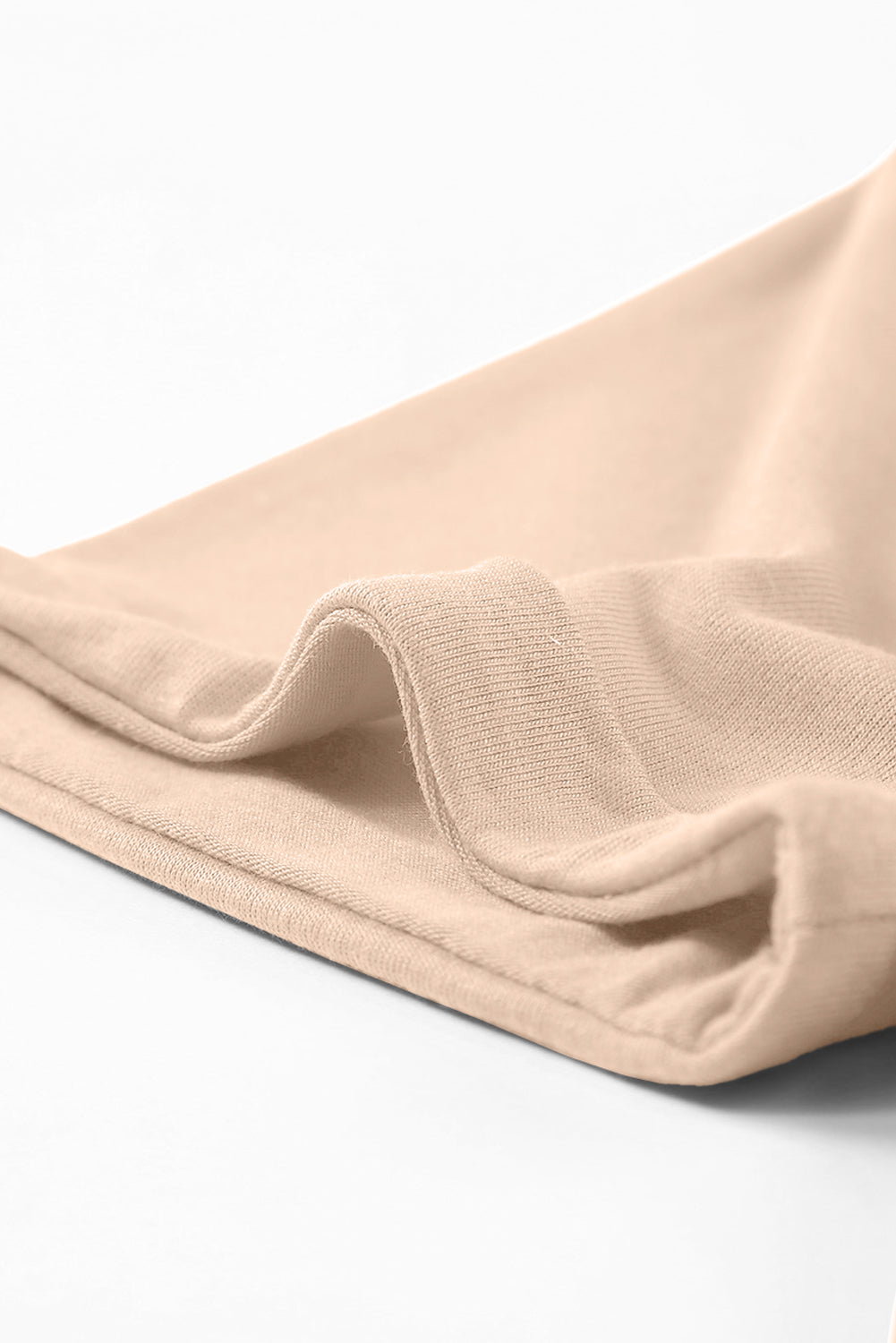 Pink Solid Color Basic Crew Neck Plain Tee