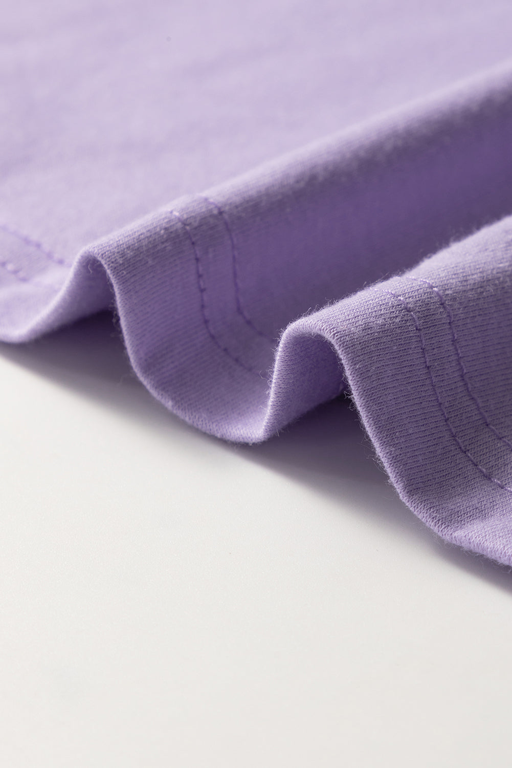 Pink Solid Color Basic Crew Neck Plain Tee