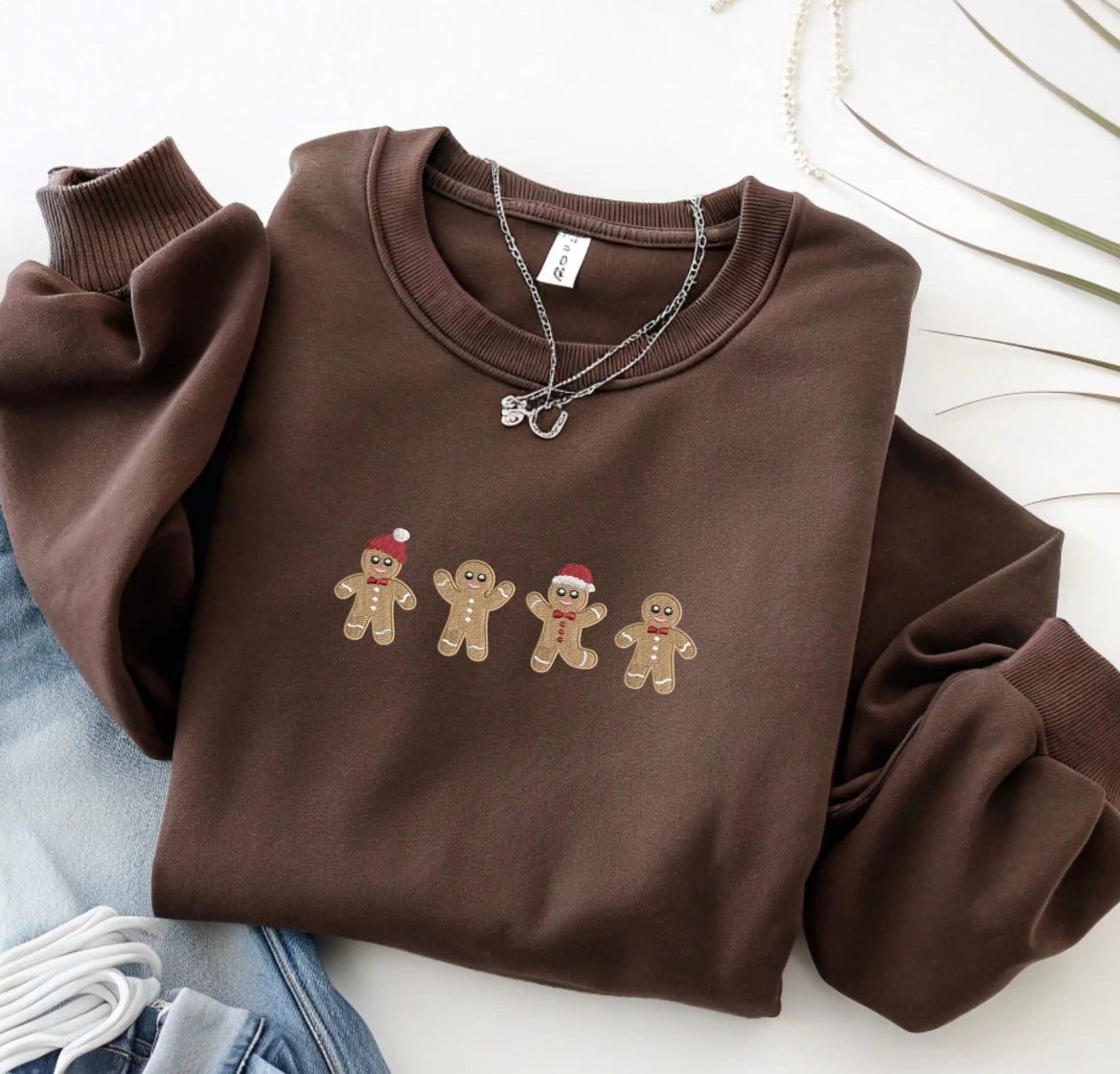Embroidered Gingerbread Unisex Crew