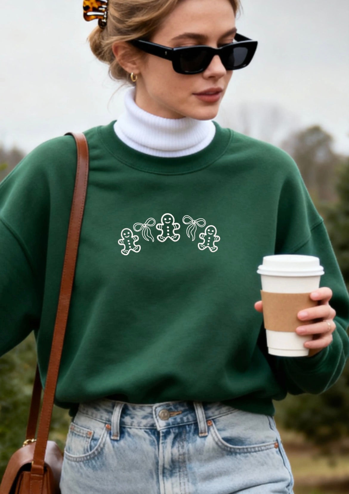 Embroidered Gingerbread Men Unisex Crew