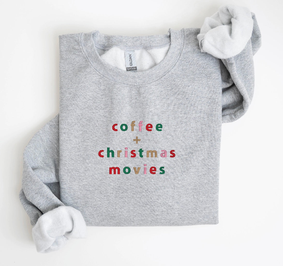 Embroidered Coffee + Christmas Movies Unisex Crew
