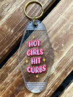 Hot Girls Hit Curbs Keychain