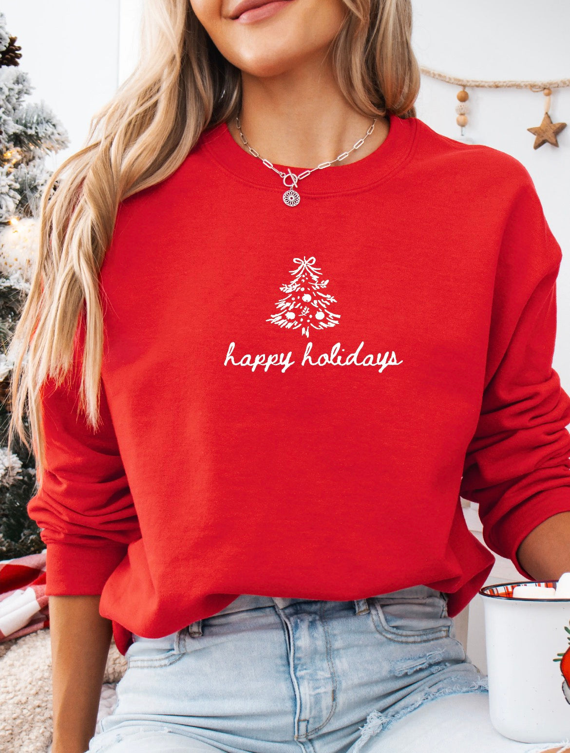 Embroidered Happy Holidays Unisex Crew