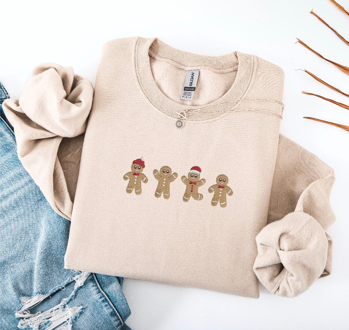 Embroidered Gingerbread Unisex Crew