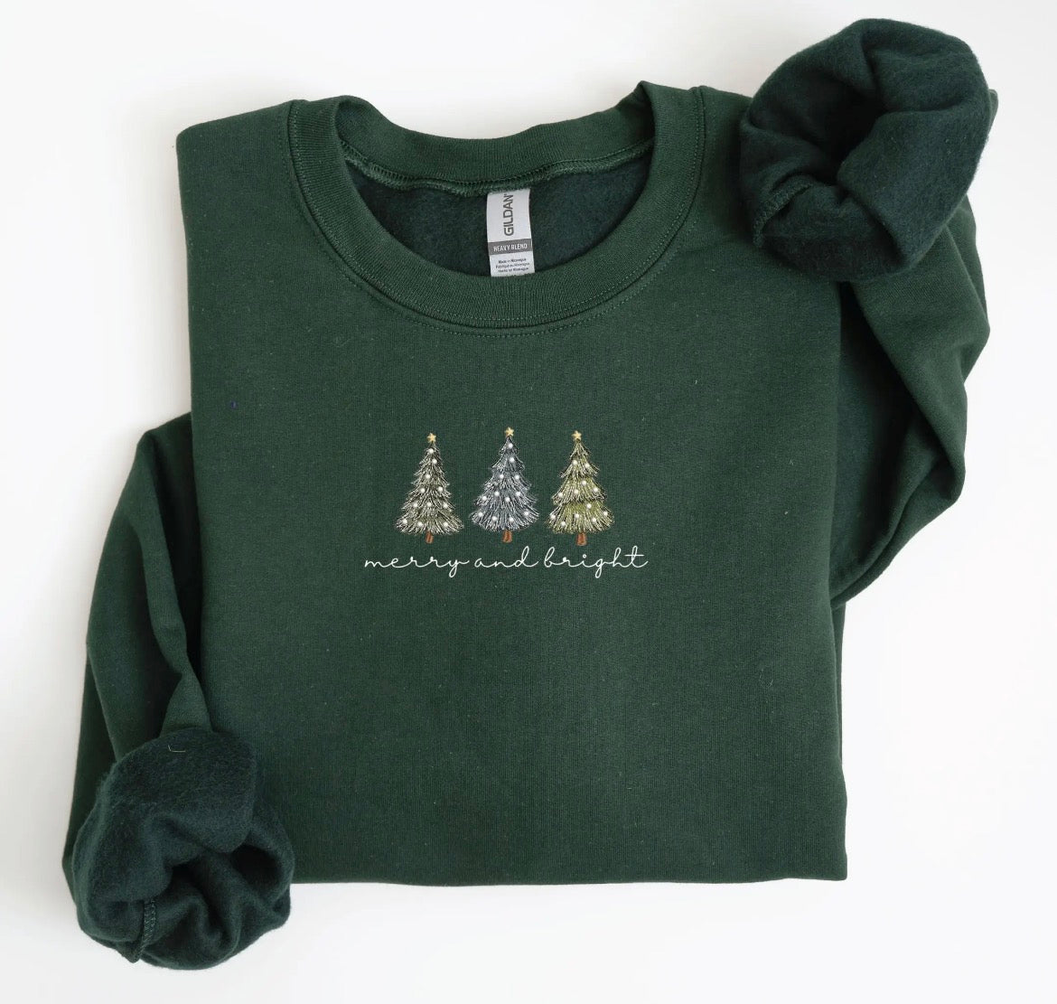 Embroidered Merry & Bright Unisex Crew