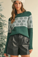 Green Snowflake Sweater