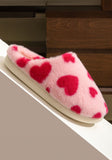 Pink & Red Fuzzy Heart Slippers