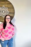 Light Pink Valentine’s Day Heart Sweater