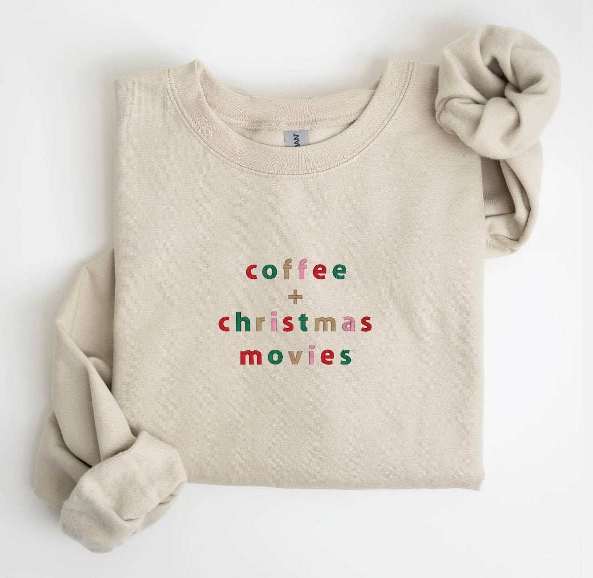 Embroidered Coffee + Christmas Movies Unisex Crew