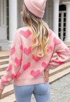 Light Pink Valentine’s Day Heart Sweater