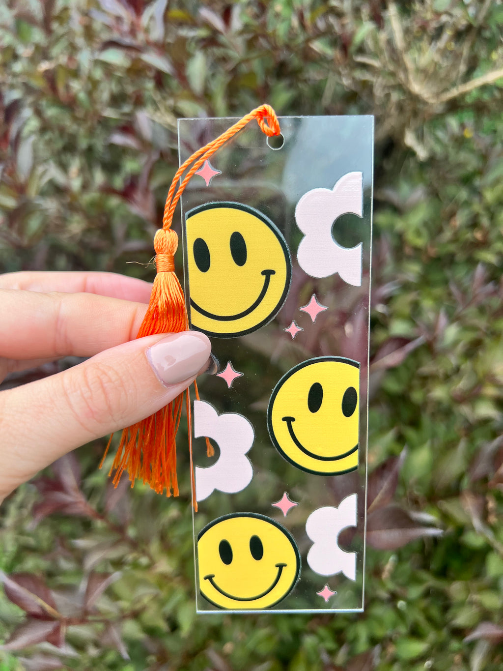 Smiley acrylic bookmark
