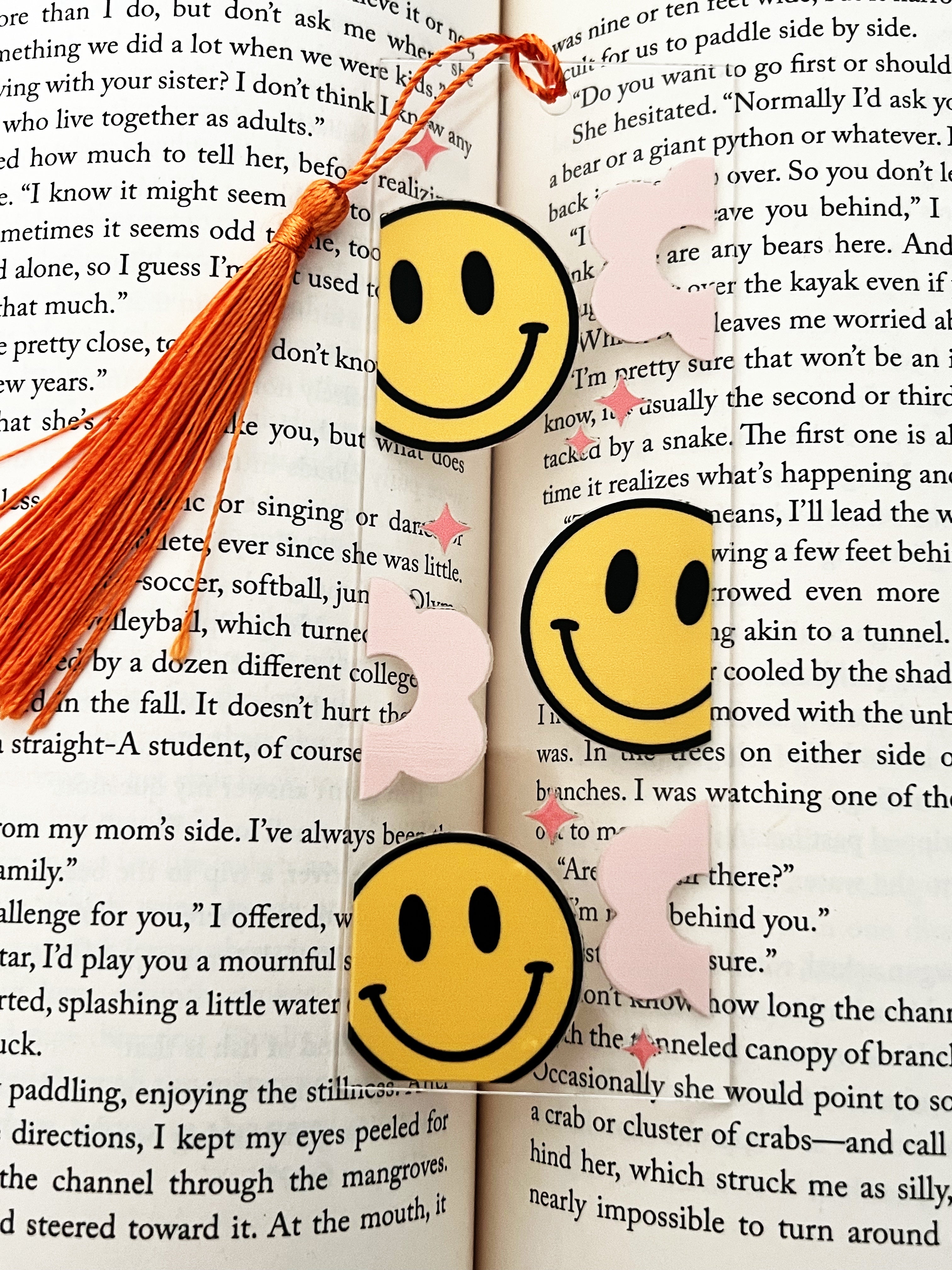 Smiley acrylic bookmark