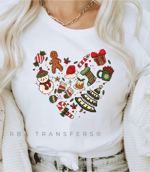 Christmas Heart Shirt Decal