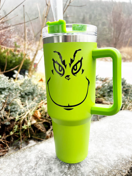 Grinch 40oz Mug with Straw