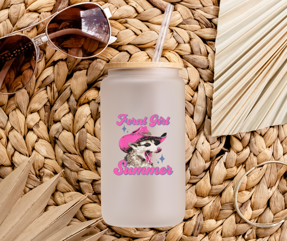 Feral Girl Summer (Glass Can/Mug/Tumbler Suitable)