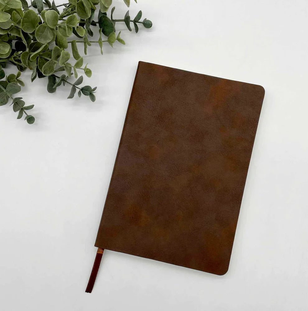 Personalized Brown Leatherette Soft Cover Notebook
