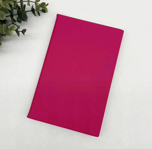 Personalized Hot Pink Leatherette Hard Cover Notebook