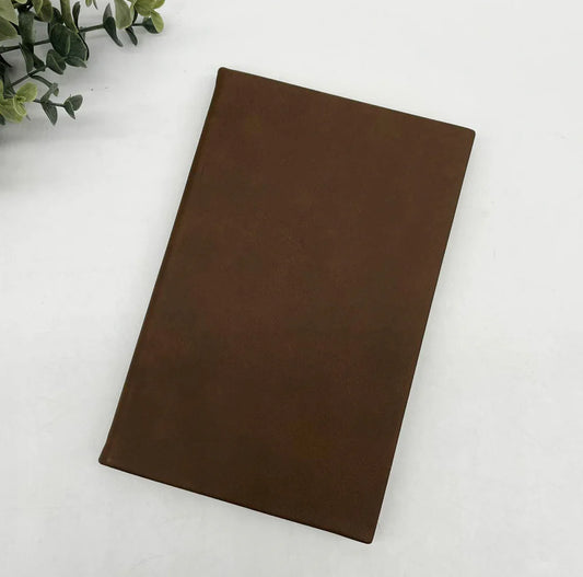 Personalized Brown Leatherette Hard Cover Notebook