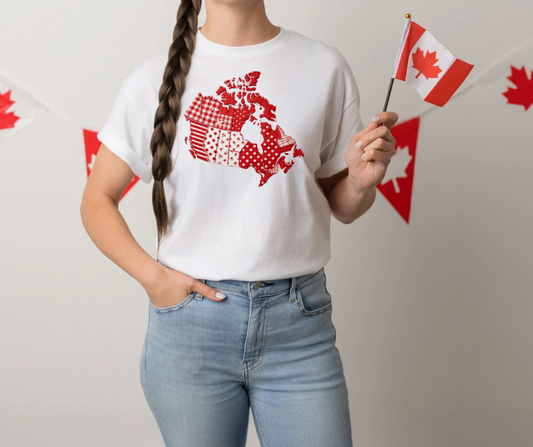 Faux Patchwork Canada Map