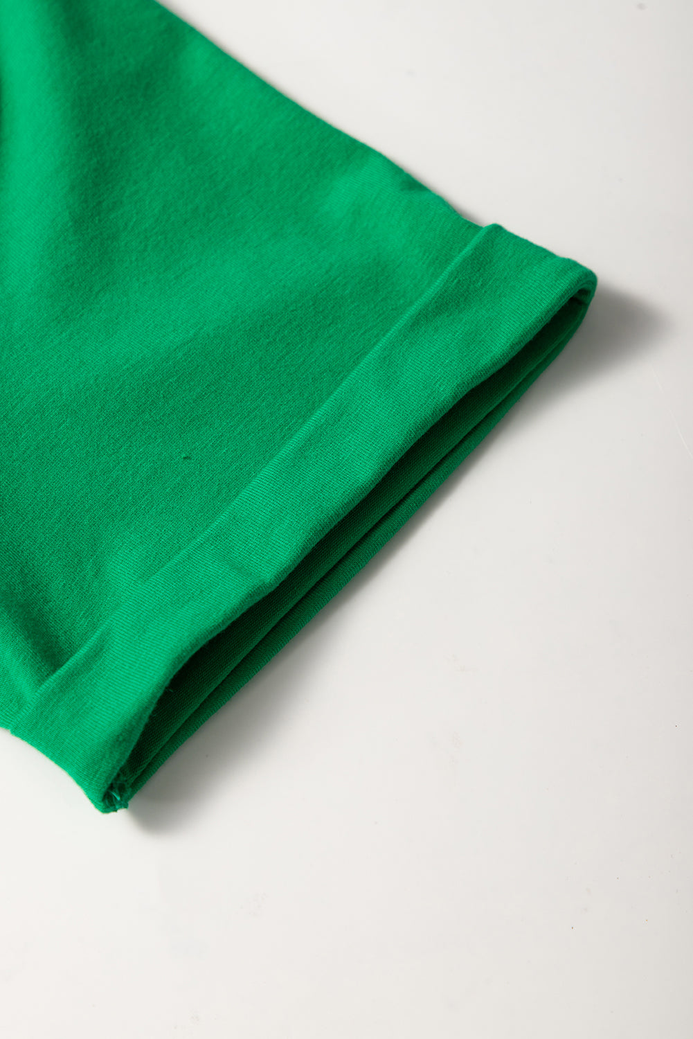 Pink Solid Color Basic Crew Neck Plain Tee